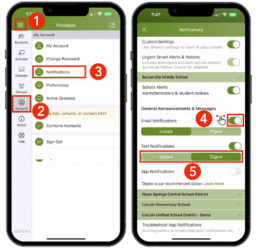 Parent Square Mobile Notification